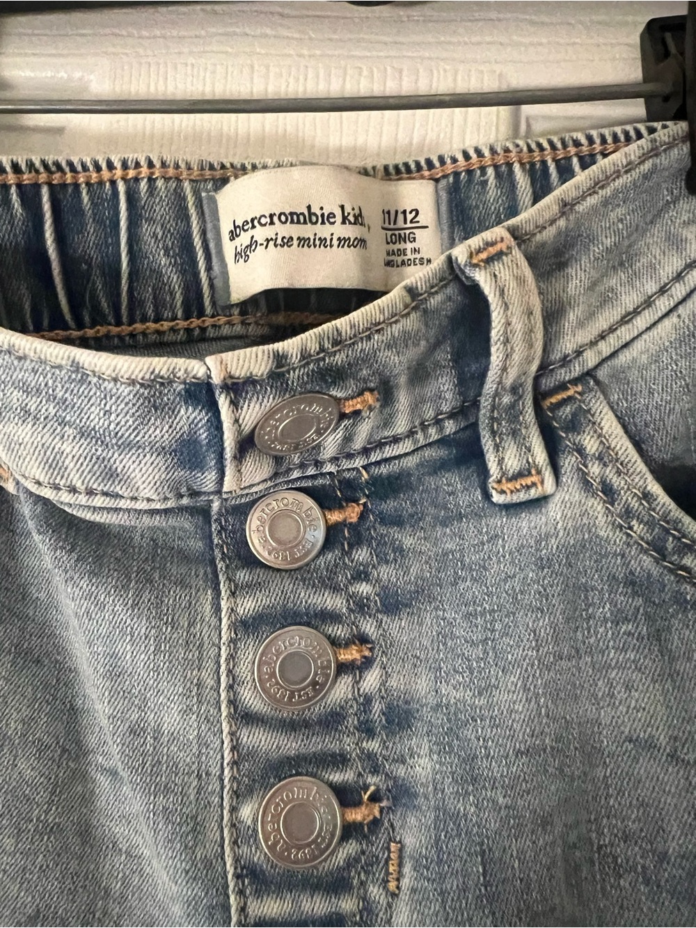 Abercrombie Light Blue Distressed Jeans size 11/12 long - Picture 2 of 3